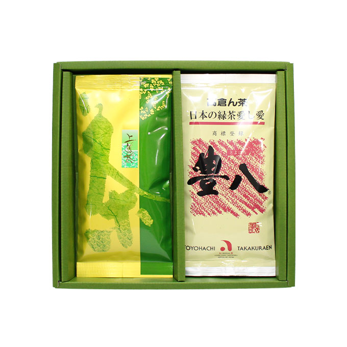 豊八® ・高倉ん茶 平袋【2本 詰合せ】豊八® アルミ・赤 100g × 1本、高倉ん茶【上煎茶】平袋 100g × 1本