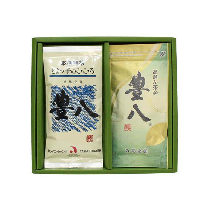 豊八® 平袋【2本 詰合せ】和紙・緑 100g × 1本、アルミ・青 100g × 1本